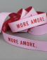 Preview: Webband More Amore Rosa mit Kirschroter Schrift