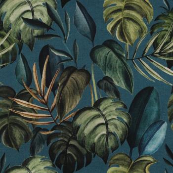 Canvasdruck Tropical Leaves blau