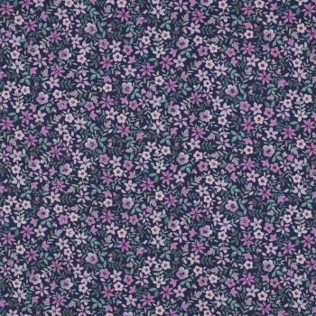 Baumwollpoplin blumen Navy/purple