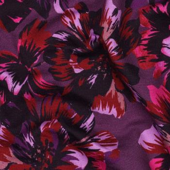 Sweat bedruckt mit Blumen in dark purple