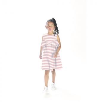 Poplin Stripe Coral/white