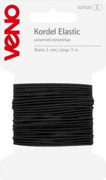 Elastic Kordel SB 1mm schwarz