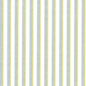 Oilcloth Lines Dusty Blue/White/Yellow