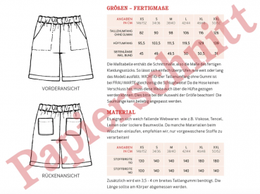 Papierschnittmuster Frau Marte Shorts mit Aufschlag