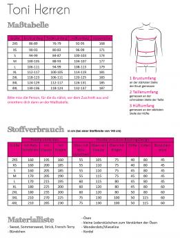 Papierschnittmuster Hoodie Toni Herren