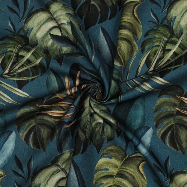 Canvasdruck Tropical Leaves blau