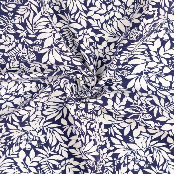 Bengaline Druck Flowers navy/white