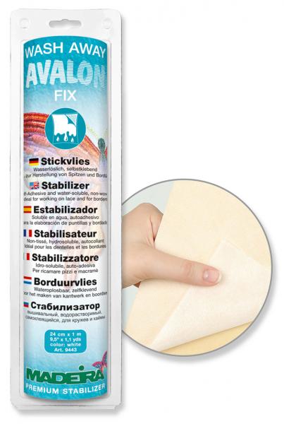 Avalon Fix selbstklebendes Stickvlies 24cm Breit 1m Lang