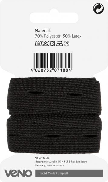 Knopfloch Elastic SB 20mm schwarz