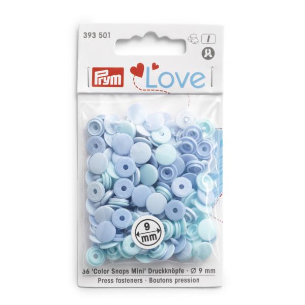 Prym Love Color Snaps Mini Mischpackung hellblau