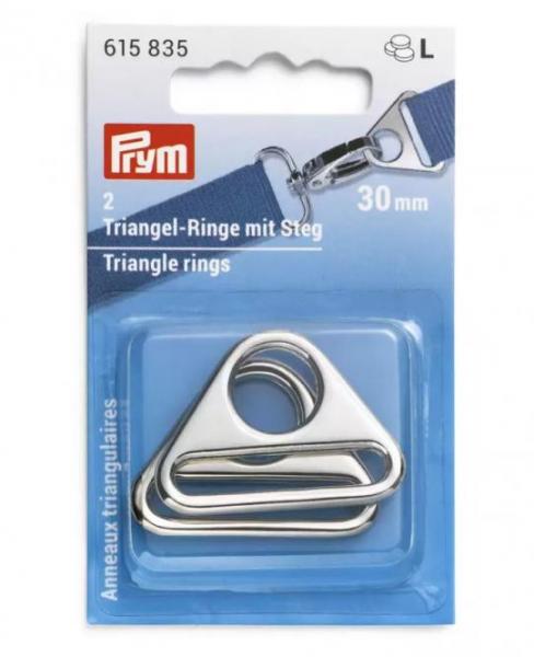 Triangel-Ringe mit Steg 30mm silberfarbig