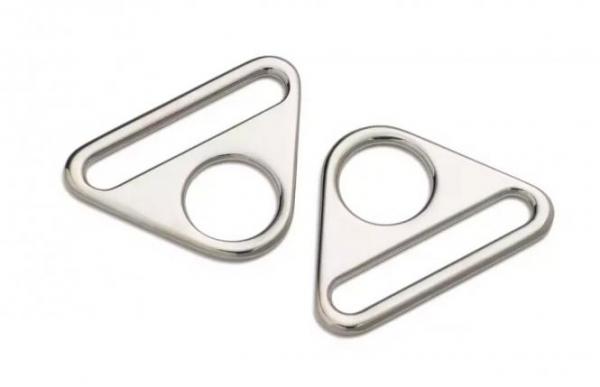 2Triangel-Ringe mit Steg 40mm silberfarbig