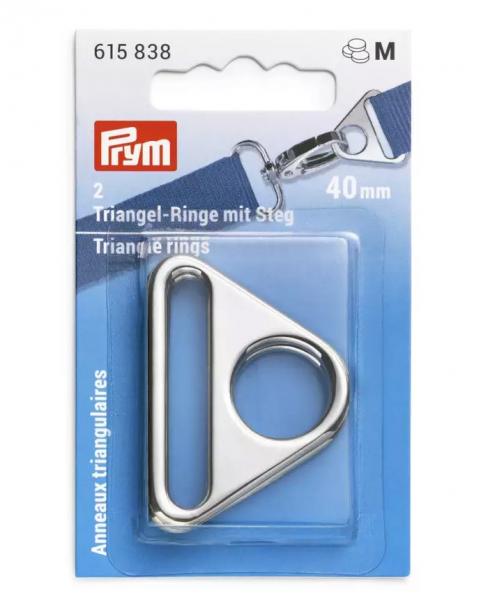 2Triangel-Ringe mit Steg 40mm silberfarbig