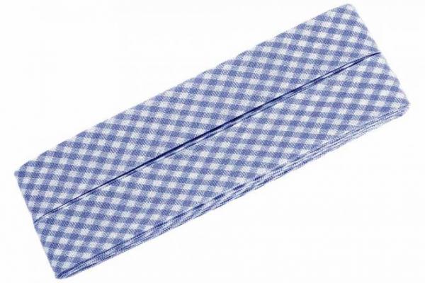 Vichy-Schrägband gef.40/20mm 3m Coupon Blau