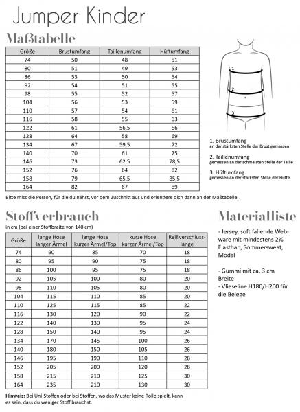 Papierschnittmuster Jumper Kinder