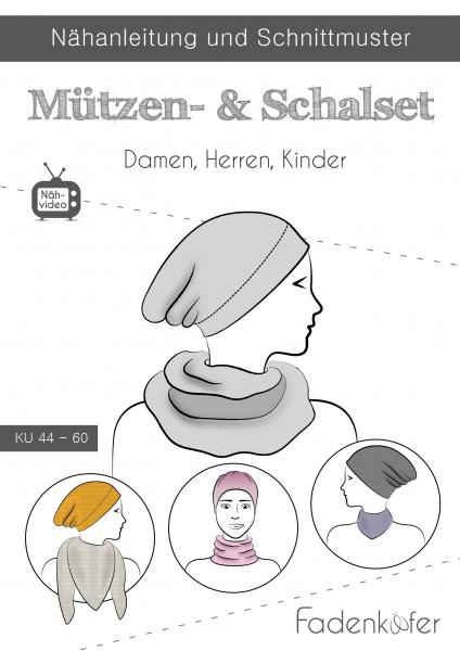 Papierschnittmuster Mützen-Schal-Set