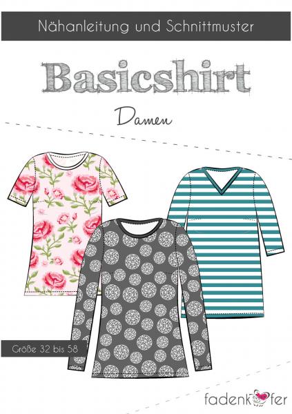 Papierschnittmuster Basicshirt Damen Fadenkäfer