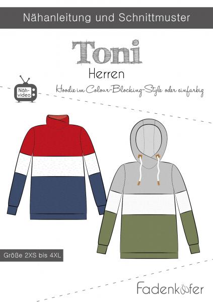 Papierschnittmuster Hoodie Toni Herren