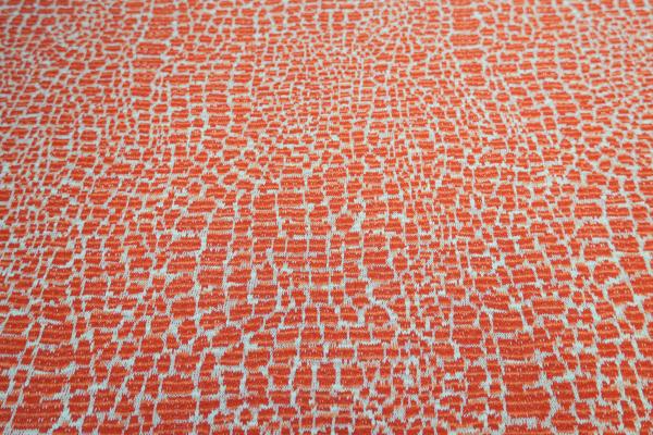 Baumwollstrick Stretch orange/ecrue